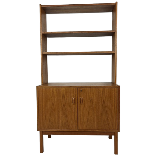 Scandinavisch Vintage Teak Fineren Boekenkast Sellbu 1