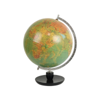 Vintage Wereldbol Eiken Basis Staatkundige Globe Hermann Haack Jaren 70