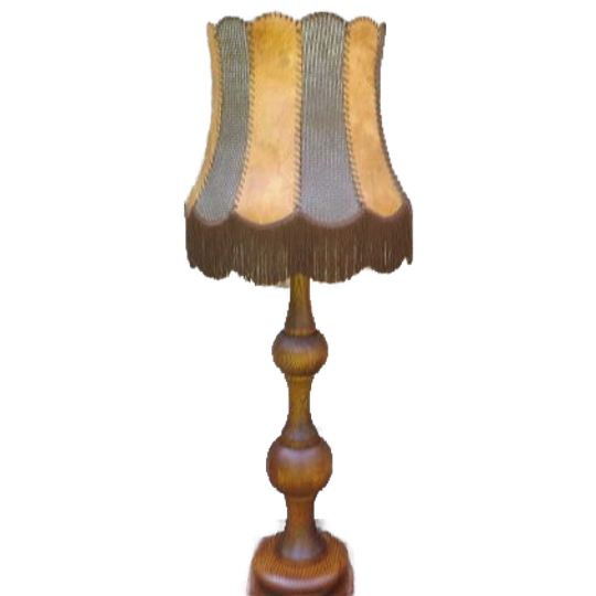Vintage Hollywood Regency Stijl Vloerlamp Met Prachtige Kap Met Franje En Mooie Voet 1
