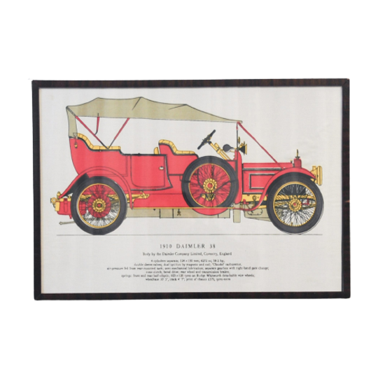 Houten Lijst Rode Auto Daimler 1