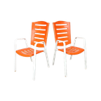 Duo Vintage Oranje Tuinstoelen thumbnail 1