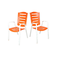 Duo Vintage Oranje Tuinstoelen