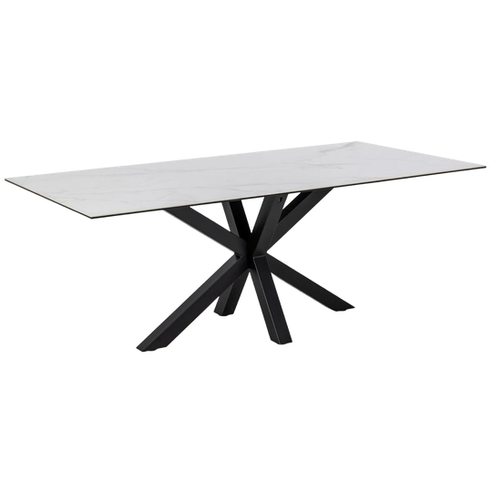 Cardiff Eetkamertafel - 200 X 100 Cm - Keramiek Wit Blad 1