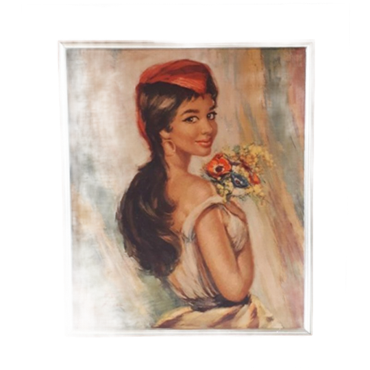Jaren 70 Zigeunerin Schilderij Print Fp Nicol 1