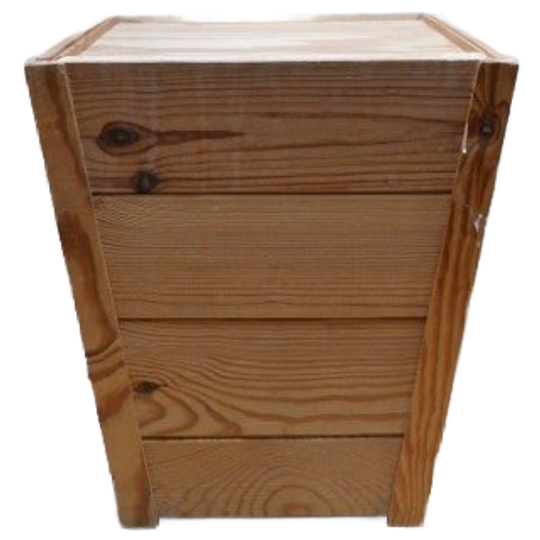 Vintage Vurenhouten Kistmodel Krukje Met Opbergruimte Jaren 70 1