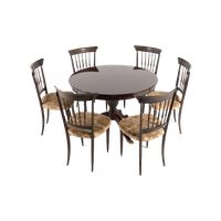 Mid-Century Italian Dining Set / Eetkamerset Of 6 Chiavari Back Chairs And Table, 1950’S