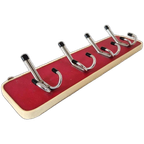 50's Vintage Kapstok Rood Kapstokje Fifties Wandkapstok thumbnail 1