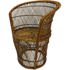 Vintage Boho/Bohemian Rieten Stoel Fauteuil thumbnail 1