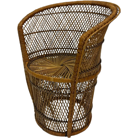Vintage Boho/bohemian Rieten Stoel Fauteuil 1