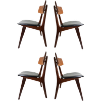 Set Van 4 Louis Van Teeffelen Stavanger Eetkamerstoelen - Topform, Webe, 1960S