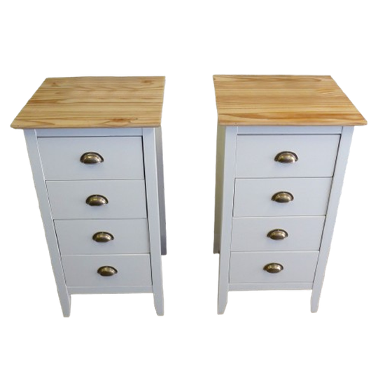 Mooie Set Van 2 Witte Landelijke Ladekasten Nachtkastjes 1