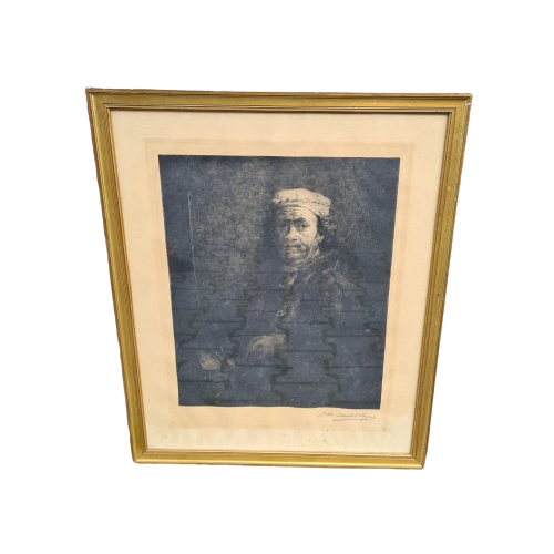 Aquatint Van Rembrandt Door J.M. Michel Cazin Begin 20E Eeuw