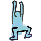 Keith Haring Kinderstoel / Decoratief Object Blauw (nieuw!) thumbnail 1