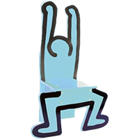 Keith Haring Kinderstoel / Decoratief Object Blauw (nieuw!)