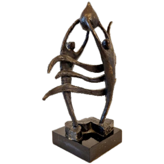 Vintage Bronzen Beeldje Op Marmer Voetje 1