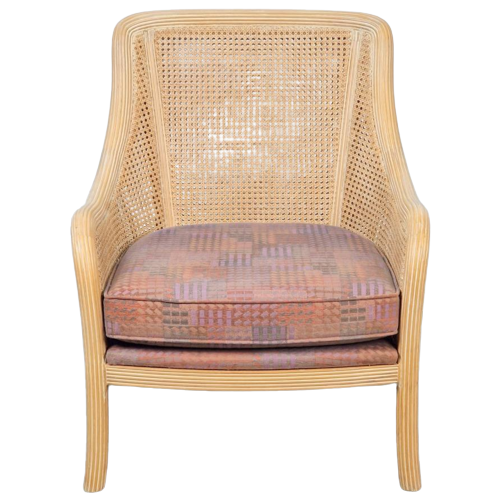 Vintage Faux Webbing Fauteuil Boho Armchair '70 Japandi