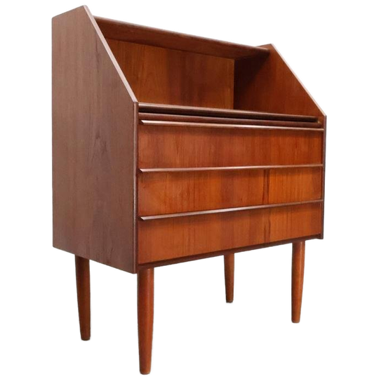 Vintage Kaptafel Secretaire Ladekast Teak 1