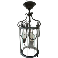 Grote Antieke Franse Bronzen Hallantaarn Hanglamp