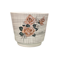 Vintage Jaren 60 Bloempot Frankton Tegelen Bloemmotief