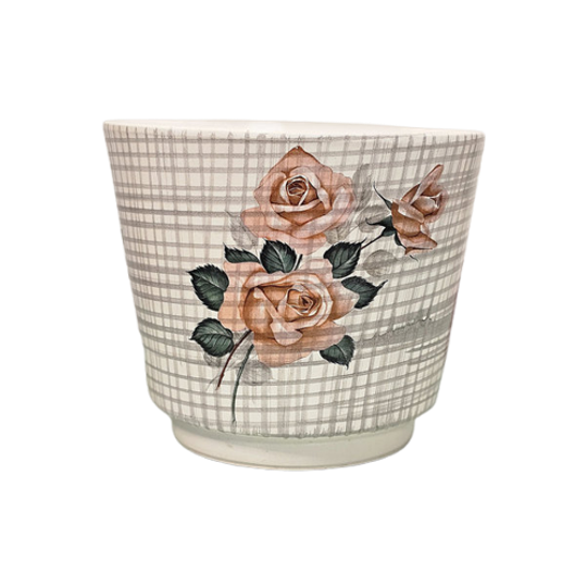 Vintage Jaren 60 Bloempot Frankton Tegelen Bloemmotief 1