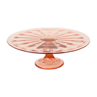 Art Deco Roze Taartschotel Rosaline Schaal Depression Glass