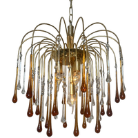 2 Beschikbaar Vintage Xl Formaat Teardrop Murano Kroonluchters