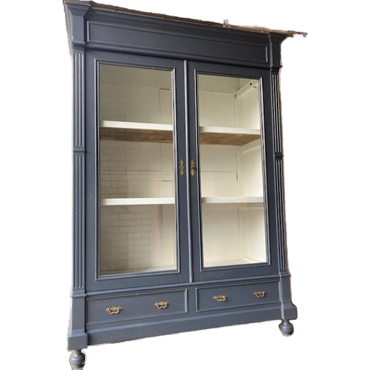 Antieke ( Xl ) Vitrinekast / Servieskast Restyled 1