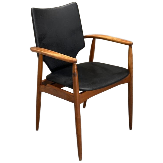 Mid-century Modern Fauteuil - Teak & Skai - Jaren '60 1