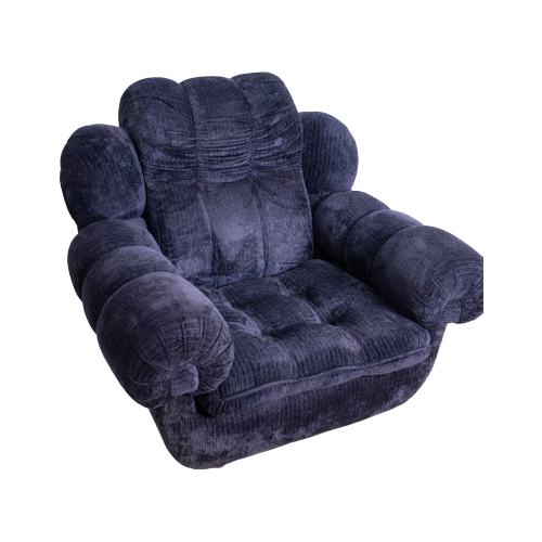 Vintage Fauteuil "Cloud" In Ribfluweel