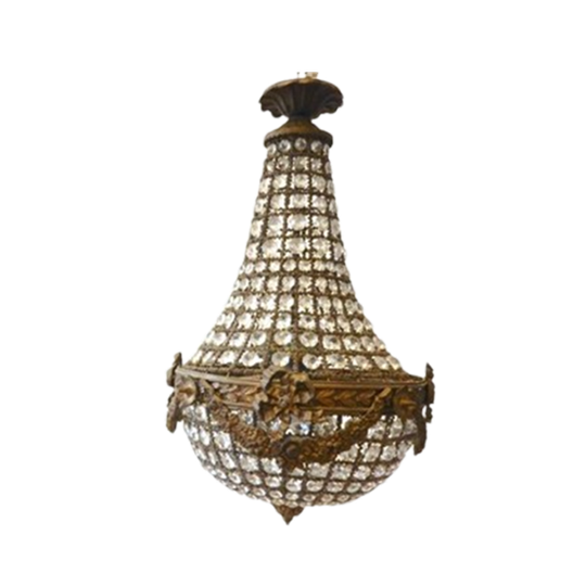 Vintage Kristal Glas Lamp Hanglamp Plafondlamp Kroonluchter 1