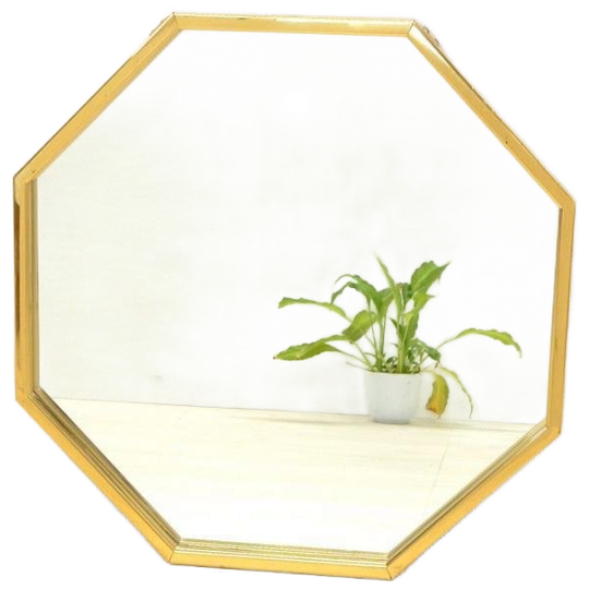 Vintage Spiegel Hollywood Regency Goud Messing Mid Century 1