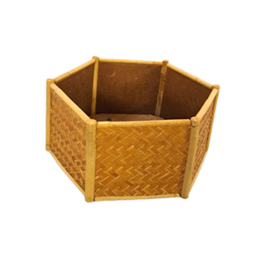 Rotan Bamboe Plantenbak Op Wielen, Bloempot 1