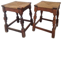 Vintage Krukken Met Biezen Zitting