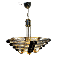 Vintage Bakalowits & Sohne Black/gold Hexagon Chandelier