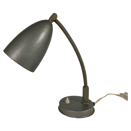 Bureaulamp - Grijs Metallic - Flexibele Slang - 1950'S
