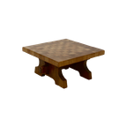 Brutalist Solid Blonde Oak Checkered Coffee Table 1970S thumbnail 1