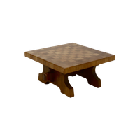 Brutalist Solid Blonde Oak Checkered Coffee Table 1970S