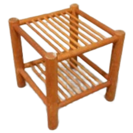 Vintage Houten Bijzettafel Nachtkastje Plantentafel 1
