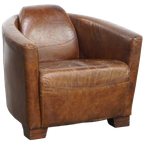 Comfortabele En Unieke Bruine Aviator Design Fauteuil Gemaakt Van Rundleer thumbnail 1