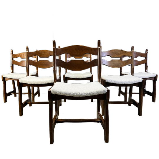 Vintage Brutalist Dining Chairs, Set Of 6 - 1960s 1