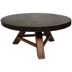 Vintage Salontafel Rond Brutalist Jaren 60 Minimalist Design thumbnail 1