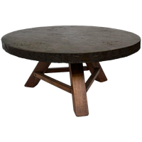 Vintage Salontafel Rond Brutalist Jaren 60 Minimalist Design