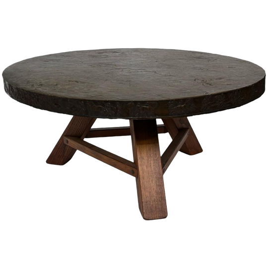 Vintage Salontafel Rond Brutalist Jaren 60 Minimalist Design 1