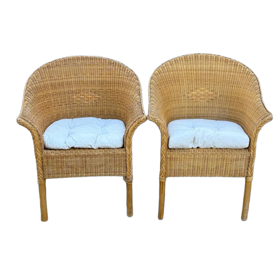 Pair Of Vintage Wicker Armchairs, 1959 1