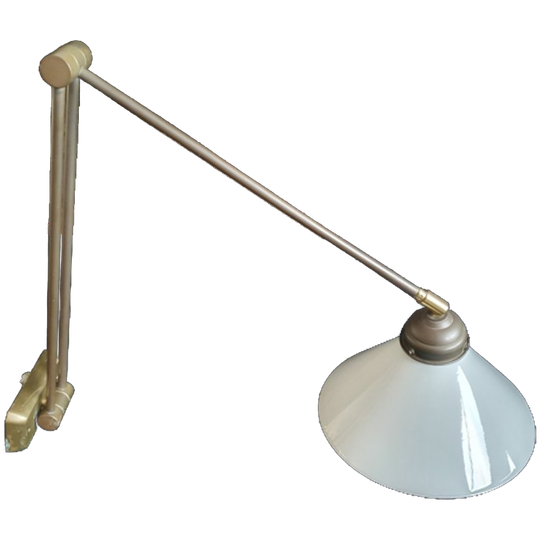 Vintage - Wandlamp - Leeslamp - Zwenkarm - Opaline Glas. 1