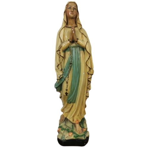 Antiek Heiligenbeeld, Beeld Van Maria In Gips 65Cm 106