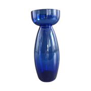 Vintage Bloembol Vaas Blauw Glas