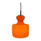 1 Of 2 Bright Orange Glass Pendant Light By Peill And Putzler 1960 thumbnail 1