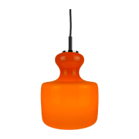 1 Of 2 Bright Orange Glass Pendant Light By Peill And Putzler 1960