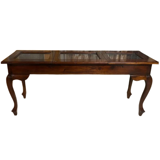Oude Toonbank, Vitrine-tafel, Sidetable, Pronktafel. L 180cm 1